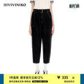 IIIVIVINIKO春夏新品 子女M311805202A 简约百搭复古黑牛仔九分裤