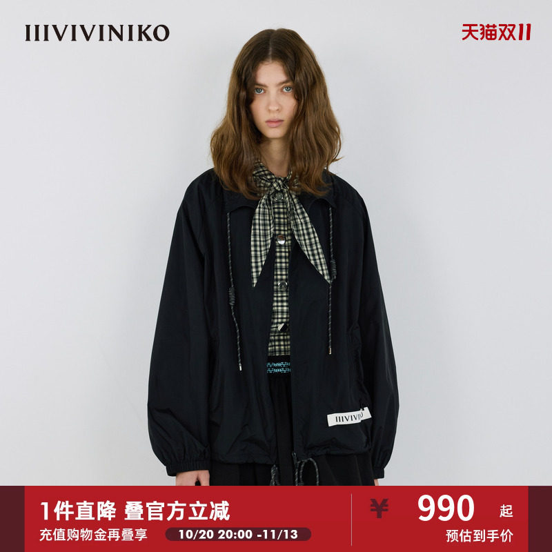IIIVIVINIKO秋季新款轻量运动抽绳尼龙夹克外套女M530304010A