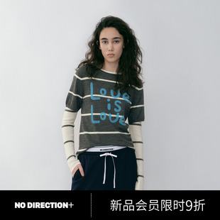 NO DIRECTION+假两件条纹针织衫N610107620A