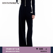 宽松中腰运动直筒裤 新款 IIIVIVINIKO春季 子女 涤纶垂感针织布