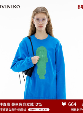 IIIVIVINIKO春季新款「BERTO FOJO联名系列」全棉休闲印花卫衣女