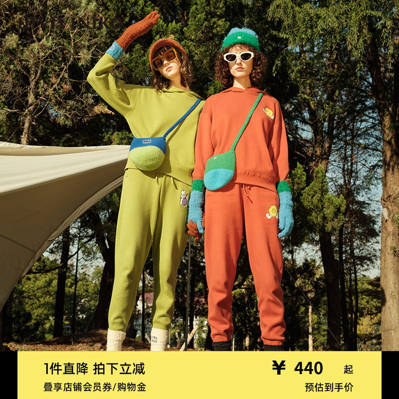 IIIVIVINIKO连帽卫衣运动裤套装