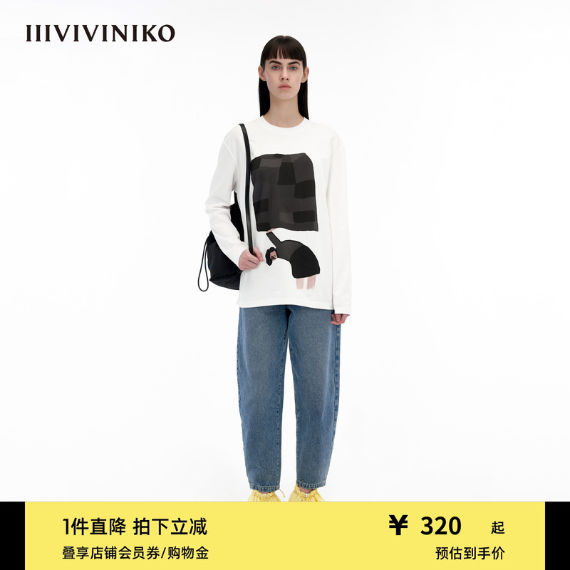 IIIVIVINIKO绣花长袖T恤