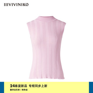 IIIVIVINIKO2024夏季新款“长绒棉羊毛混纺”无袖针织背心上衣女
