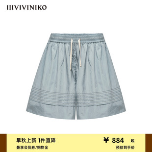 IIIVIVINIKO2025夏新款 子R520803059D 貓咪印花戶外運動百慕大短褲