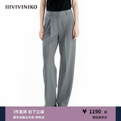 美丽诺羊毛 直筒西长裤 IIIVIVINIKO冬季 通勤修身 子女 新款