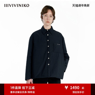 简约宽松衬衫 新款 IIIVIVINIKO冬季 棉服外套女 记忆塔夫绸