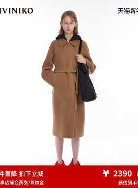 IIIVIVINIKO“100支绵羊毛”美拉德双面呢大衣外套女M349011053D