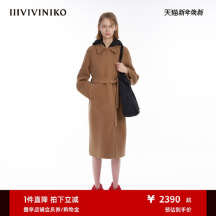 IIIVIVINIKO 美拉德双面呢大衣外套女M349011053D 100支绵羊毛