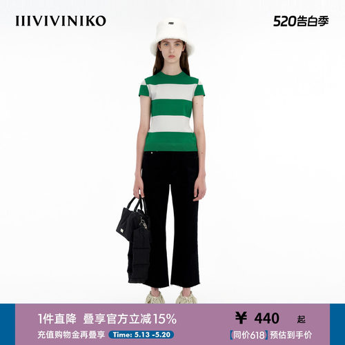 IIIVIVINIKO条纹针织套头衫