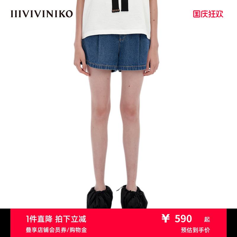 IIIVIVINIKO天丝牛仔短裤