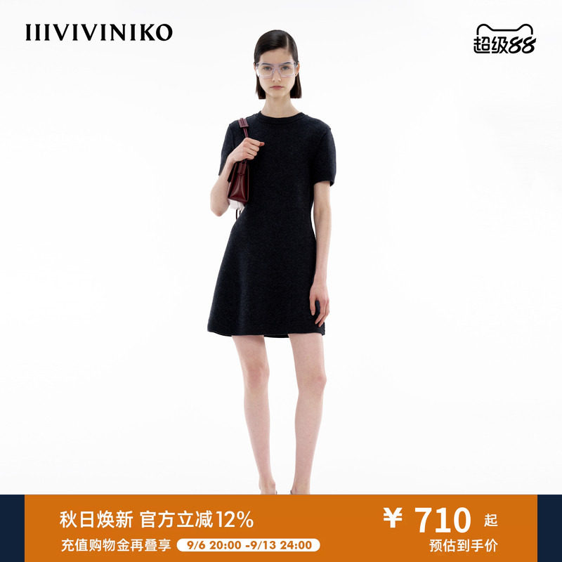 针织小A连衣裙IIIVIVINIKO图片