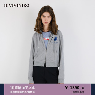 艺术家合作系列连帽刺绣夹克女M532010302A IIIVIVINIKO2025秋新款