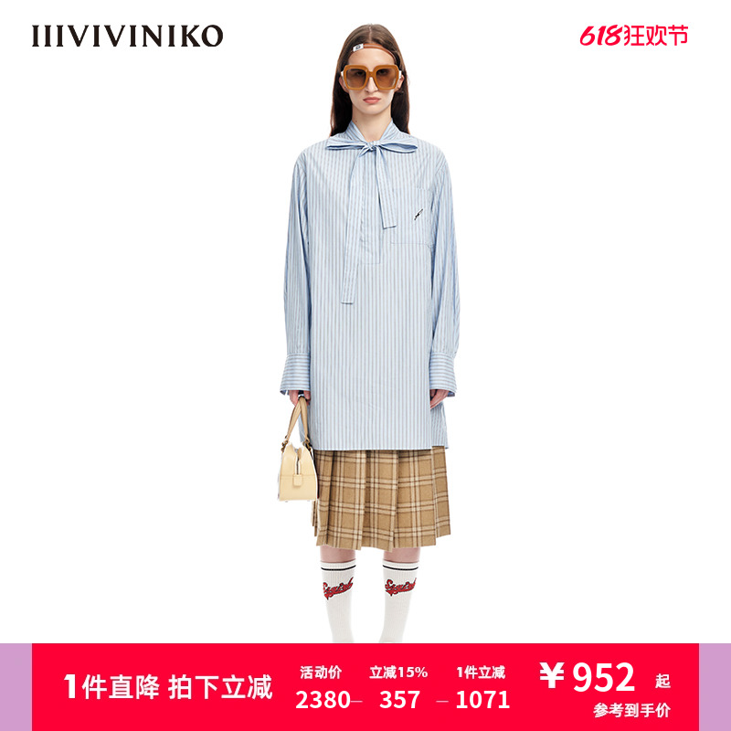 IIIVIVINIKO通勤宽松纯棉连衣裙