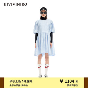 IIIVIVINIKO夏季 廓形感連衣裙女M320644173C 寬松輕盈泡泡袖 新品