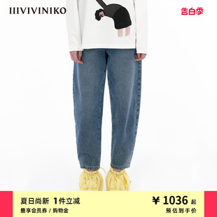 IIIVIVINIKO 子女C331823201B 复古9分牛仔裤 新疆棉纱线