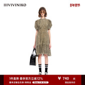 法式 IIIVIVINIKO夏季 新品 飘逸休闲微A字碎花连身裙女M320616138E