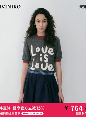 NO DIRECTION+ “Love is love”短袖圆领针织衫N610102620A