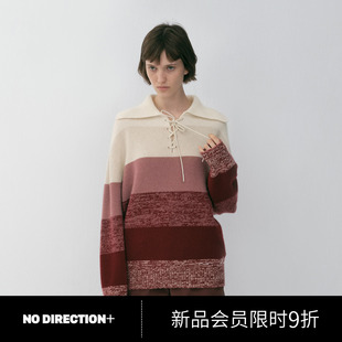 N610103607A 费尔岛色彩海军领宽条纹针织衫 DIRECTION