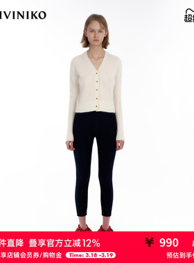 IIIVIVINIKO冬季新品“羊绒”多巴胺V领保暖针织衫女M340238645C