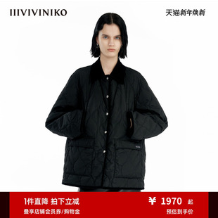翻领绗棉服外套女B441906010C 复古插肩袖 IIIVIVINIKO冬季 新款