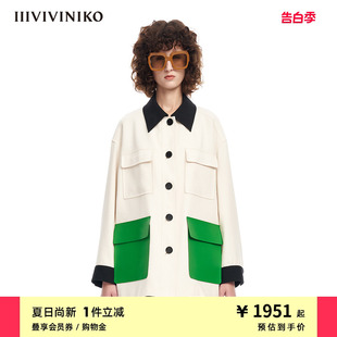 休闲一手长拼色工装 IIIVIVINIKO春夏新品 风夹克外套女M310312121B