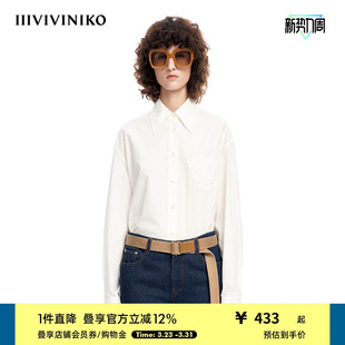 女M310401127A 宽松箱型宽肩大廓形衬衫 IIIVIVINIKO 埃及长绒棉