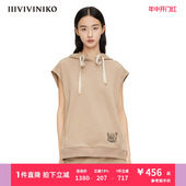 简约连帽背心式 全棉卫衣女M225013367D IIIVIVINIKO春夏新品