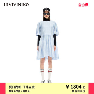 廓形感连衣裙女M320644173C 宽松轻盈泡泡袖 新品 IIIVIVINIKO夏季