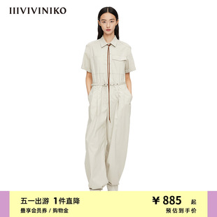 子女M221502105D 风连体裤 宽松翻领工装 IIIVIVINIKO春夏新品