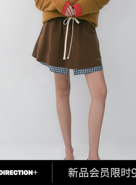 NO DIRECTION+莱赛尔棉格纹假两件裙裤N610705301A34