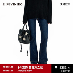 復(fù)古通勤水洗彈力牛仔褲 子女B431812201B 新款 IIIVIVINIKO秋季