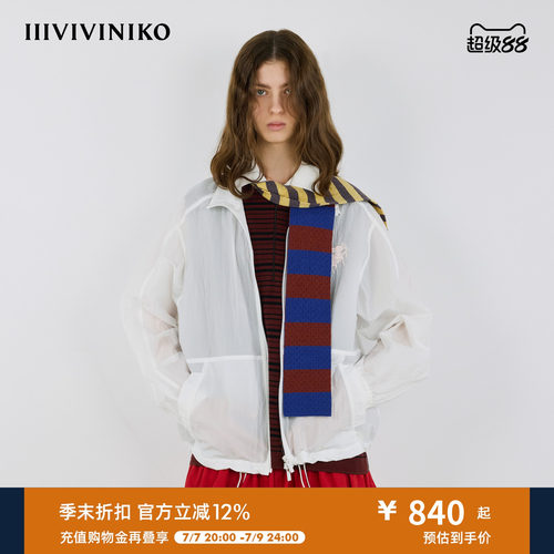 IIIVIVINIKO秋季新款艺术刺绣轻量运动夹克外套女M530305127A
