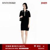IIIVIVINIKO夏新款 直身通勤polo直筒休闲连衣裙女R421105650C