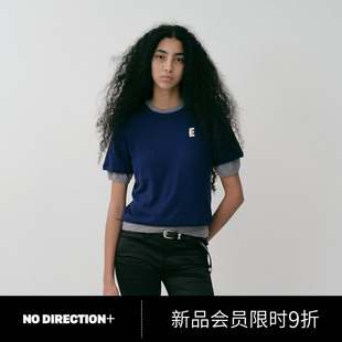 手工钩针字母圆领针织T恤N530103667B42 DIRECTION