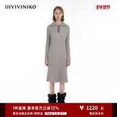 小A长款 IIIVIVINIKO 羊绒绵羊毛混纺 针织连衣裙女M341137649D