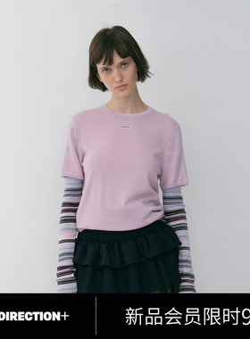 NO DIRECTION+假两件条纹针织衫N610107620A
