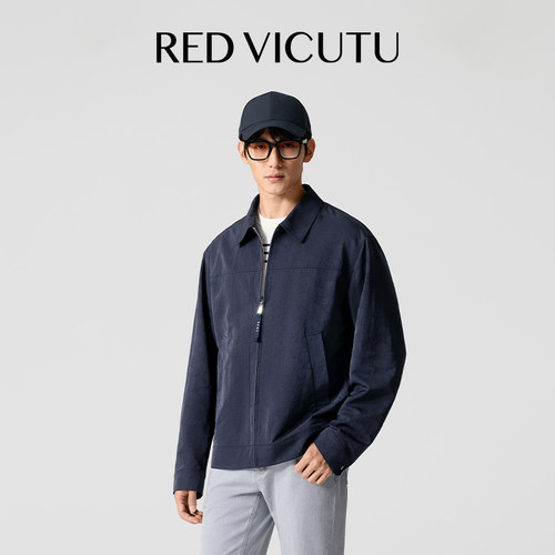 威可多舒适时尚翻领百搭行政夹克