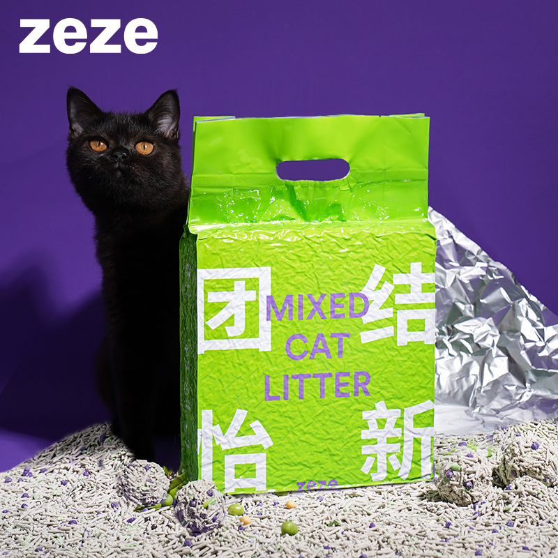 ZEZE混合豆腐猫砂结团除臭