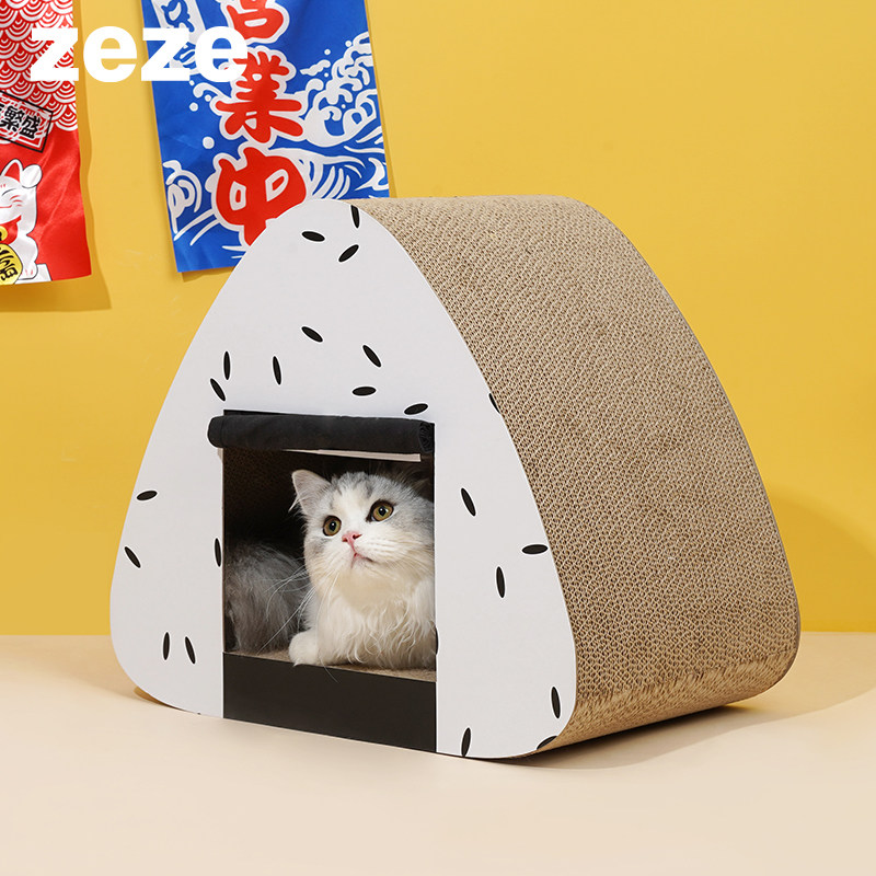 zeze饭团猫抓板耐磨猫抓柱创意磨爪猫爪板不掉屑瓦楞纸猫窝猫抓窝,宠物/宠物食品及用品,猫抓板,淘宝优惠券,粉丝福利购,淘宝优惠卷