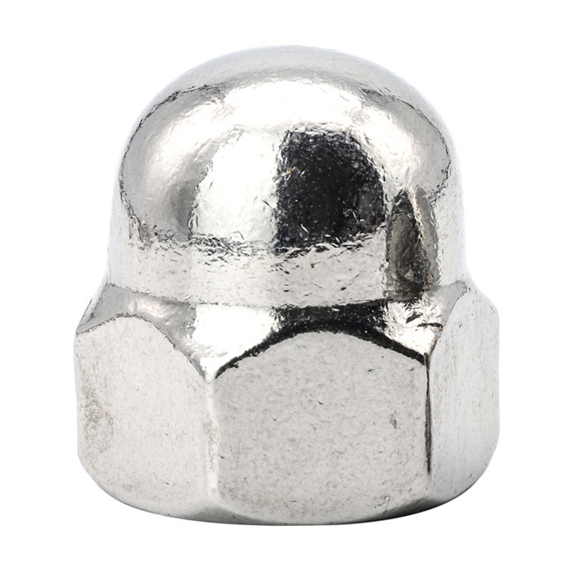 304不锈钢六角盖形反牙螺母盖型左旋螺母半圆一体盖母M8/M10/M16