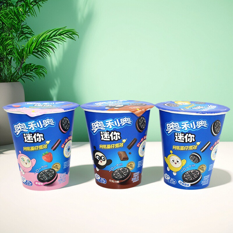 奥利奥mini杯装夹心饼干55克原味 草莓 巧克力味休闲儿童零食包邮