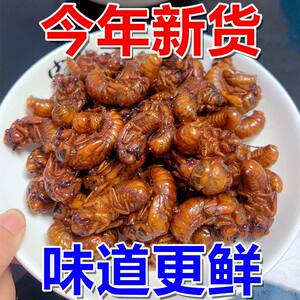 夏日限定】油炸金蝉香酥知了猴爬叉结了龟唐僧肉解馋下酒菜熟食品