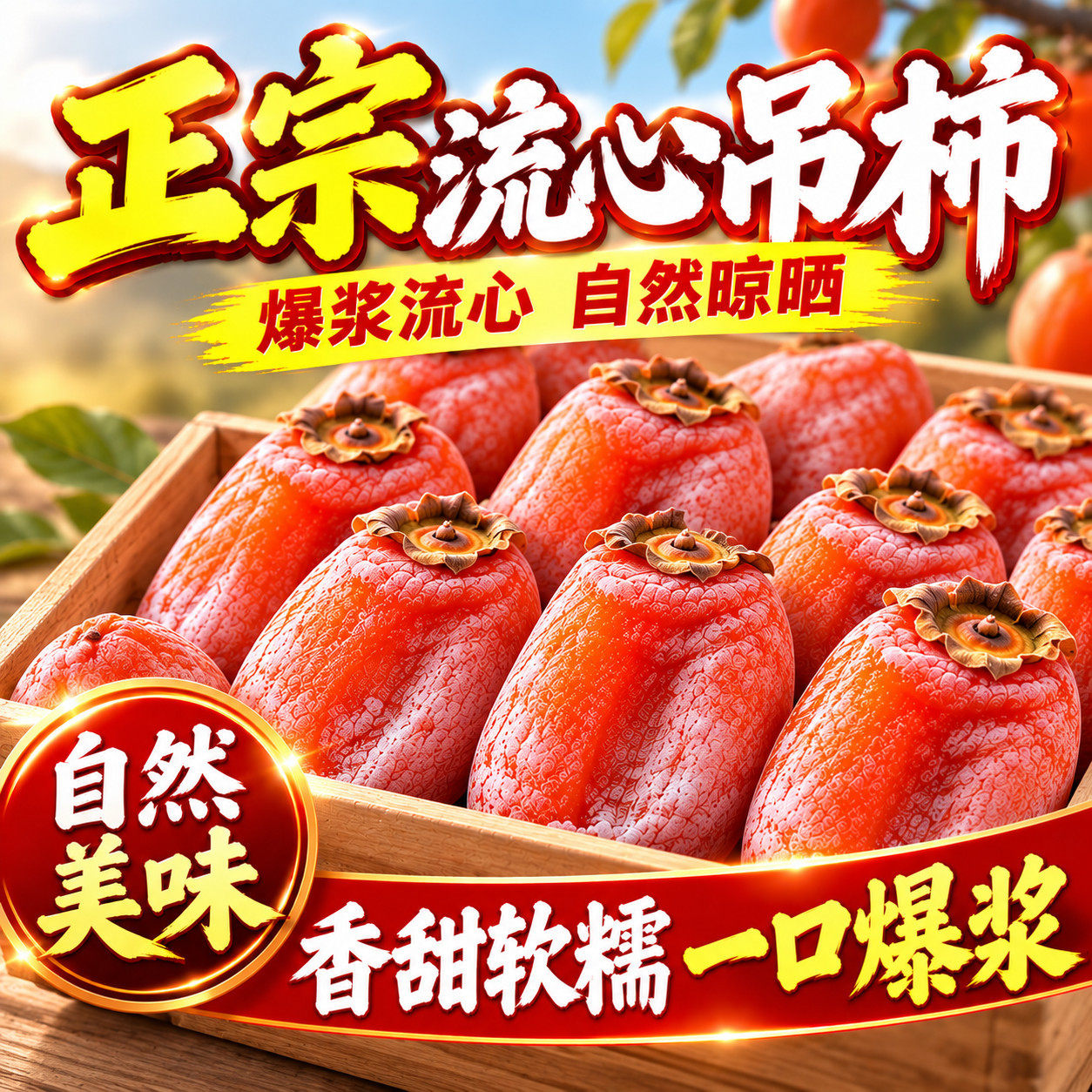 正宗桂林圆柿农家自制柿子1斤/3斤吊柿独立包装自然晾干流心零食