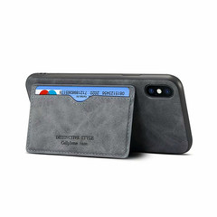 适用于iPhoneX手机壳可插卡XS装卡Max苹果XR卡套放公交卡自带支架