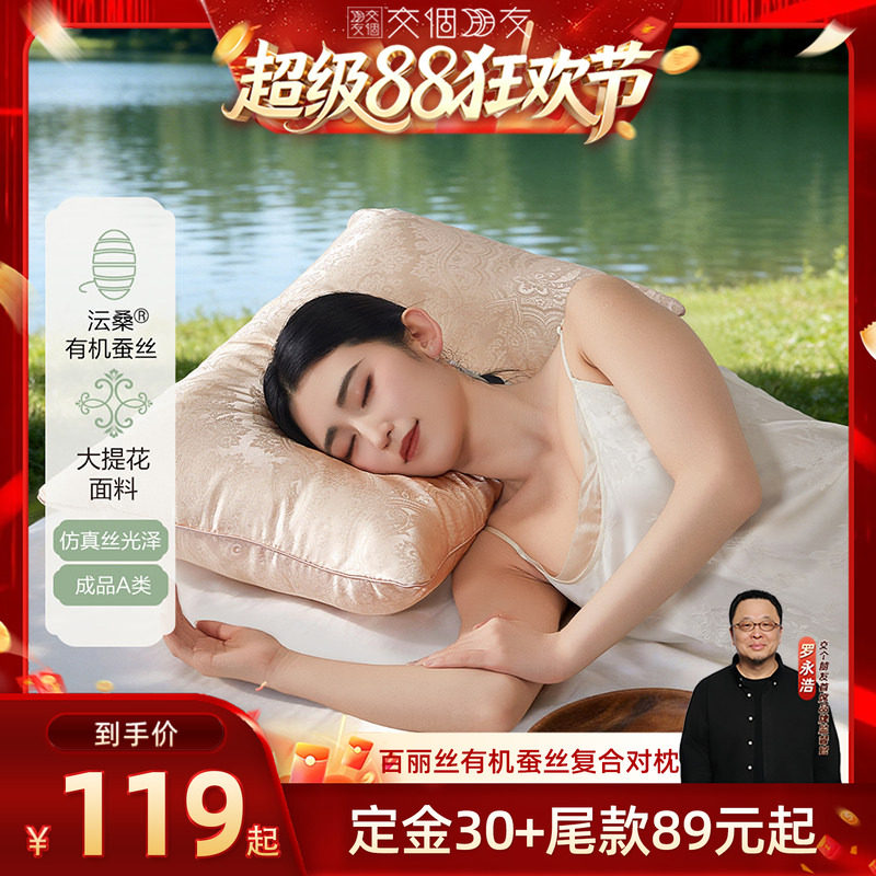 百丽丝家纺蚕丝枕头护颈椎助睡眠