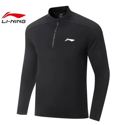 李宁长袖T恤男子2025冬季新款健身高弹锁温半拉链运动上衣ATLV221