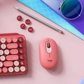 罗技POP MOUSE无线蓝牙鼠标笔记本跨屏女生小巧便携朋克复古mac