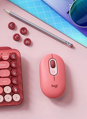 罗技POP MOUSE无线蓝牙鼠标笔记本跨屏女生小巧便携朋克复古mac