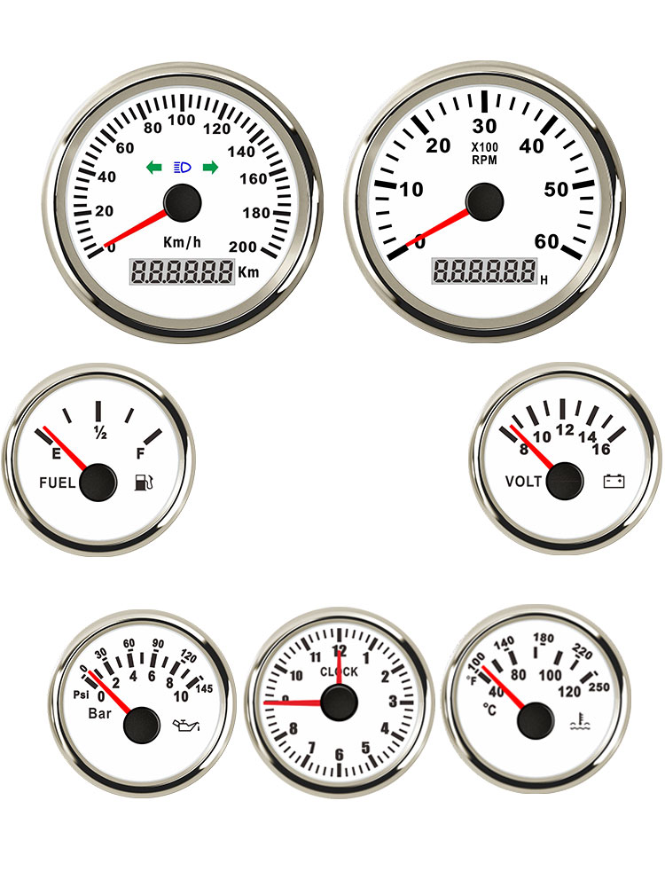 普桑仪表改装中控液晶仪表盘速度表转速油位水温电压油压时钟通用